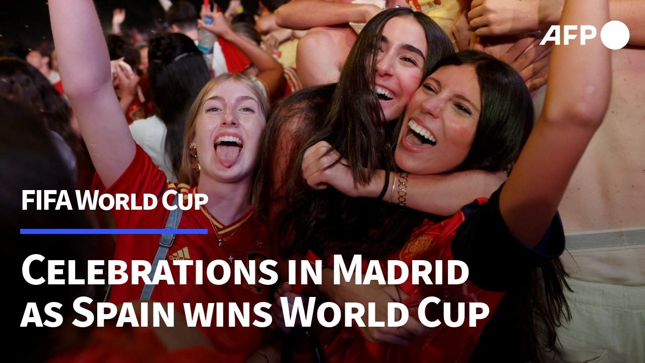 Fans celebrate in Madrid and Barcelona as Spain win World Cup | AFP