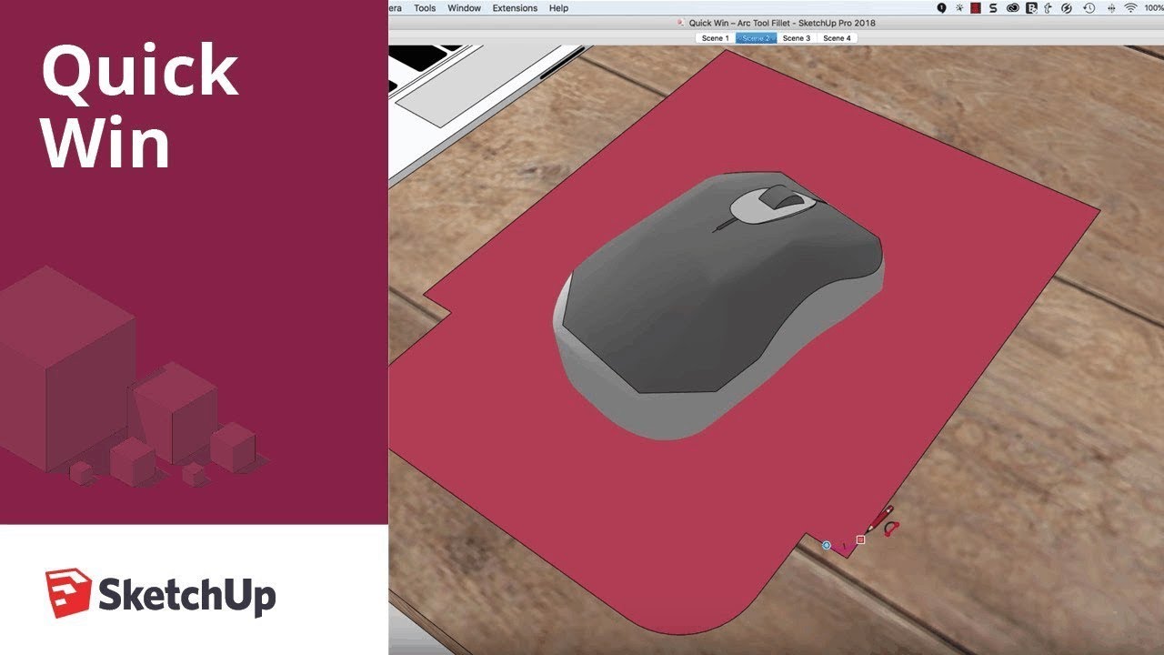 Round Edges in SketchUp with Arc Tool - Quick Win