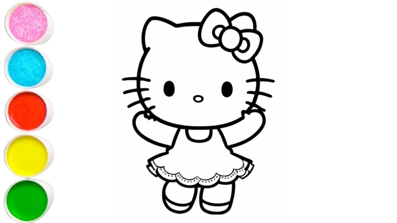 Hello kitty drawing painting and coloring for kids and toddler's 
