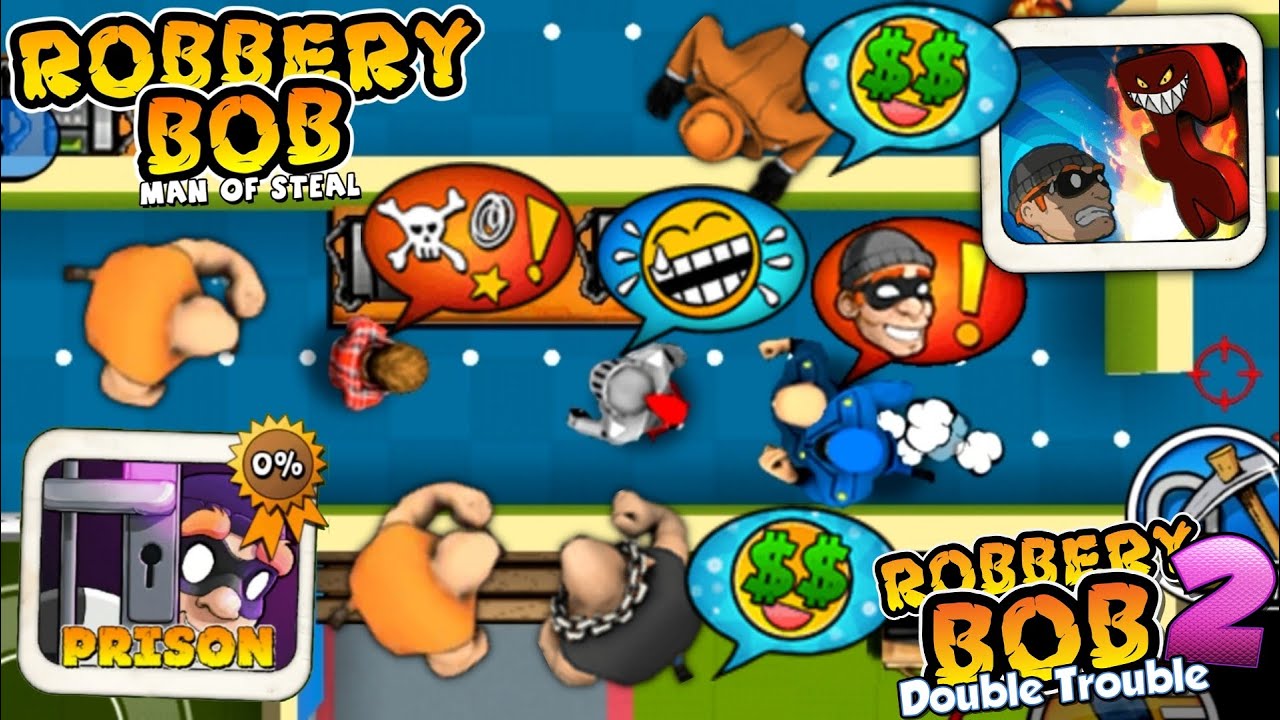 Robbery Bob - Prison vs Robbery Bob 2 Gameplay Walkthrough Ep 68