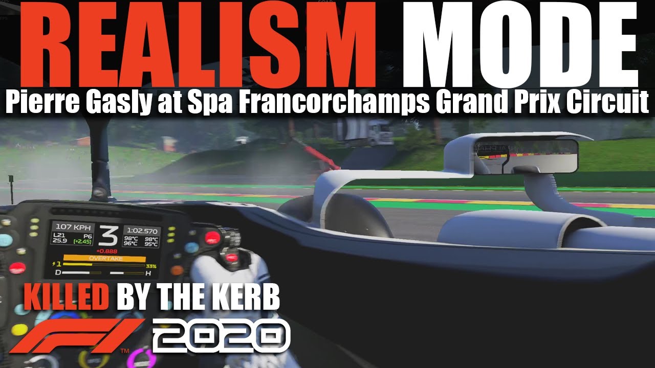 F1 2020 REALISM MODE - BELGIUM - PIERRE GASLY (100% RACE + TRACKIR + COCKPIT + NO HUD)
