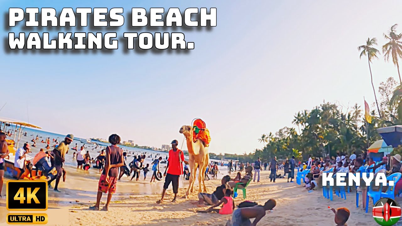 Pirates Beach (Jomo Kenyatta Public Beach) Visual Walking | Kenya, Africa | 4k UHD