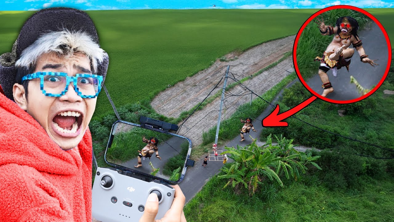 Drone Merekam Nampak Sosok Ogoh-Ogoh Bergerak Sendiri Tepat Magrib di Sawah Perkampungan Nyata!!!