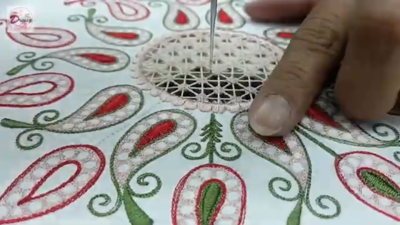 Step by step tutorial on how to make a cushion cover using thread cutwork