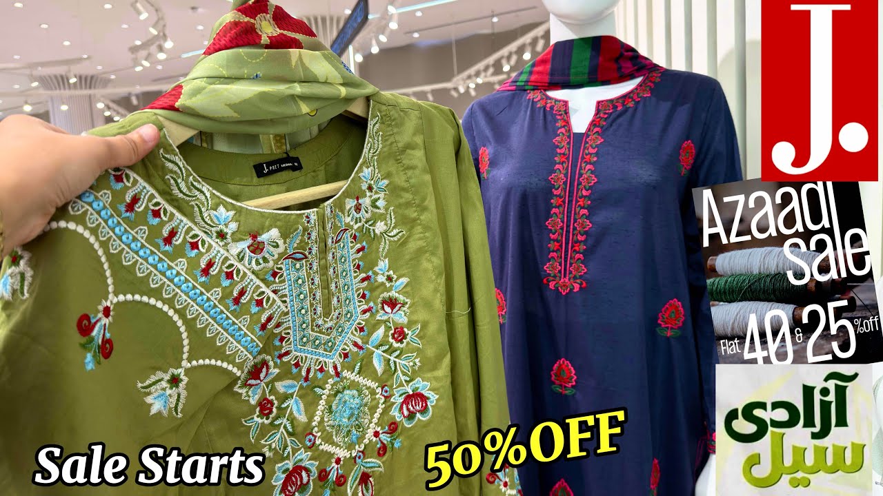 J. Grand Azadi Sale Starts  2026❤️J.Flat 50% 40% Sale❤️Junaid jamshed J. Sale 2026
