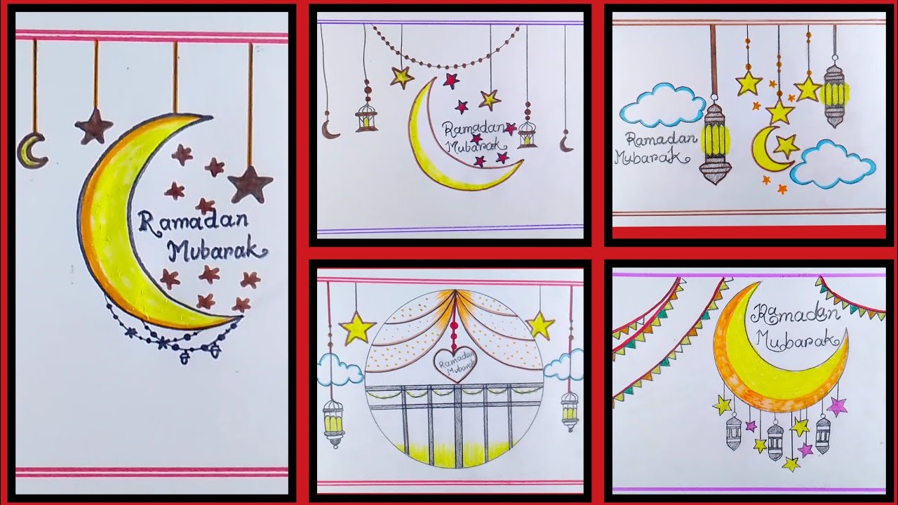 Ramadan Mubarak | Ramadan Mubarak Drawing Easy | Ramadan Mubarak Drawing