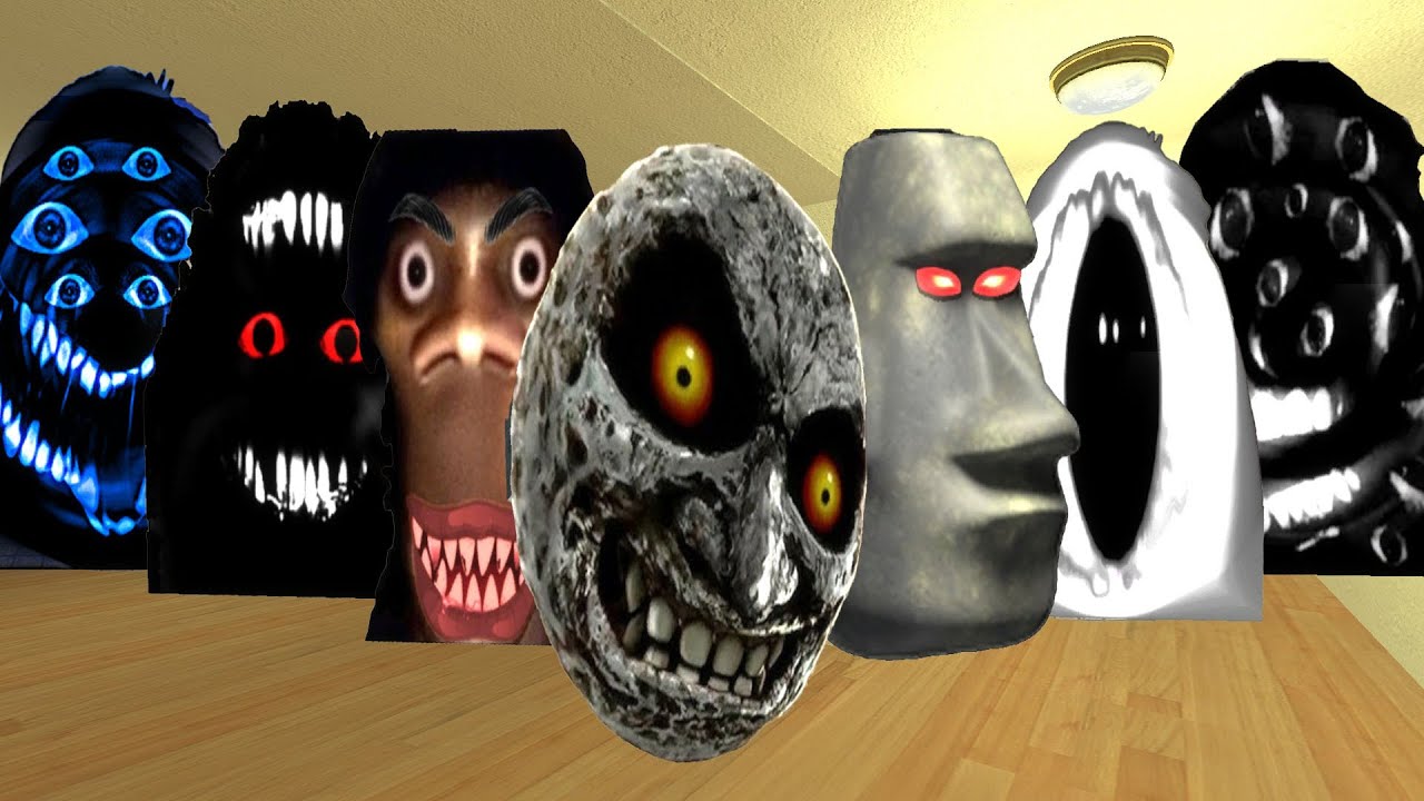 Too Much All Angry Munci 2D NextBot Pack,My Name Is Aughh,Moai And Terminal Nextbot in The Hole Gmod