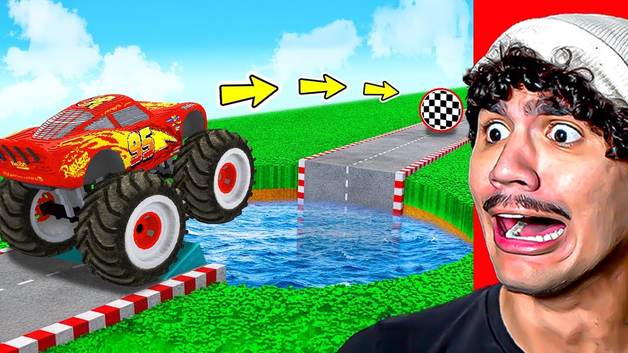 Reagindo a CARRO MONSTRO vs BURACOS GIGANTES com ÁGUA no Teardown