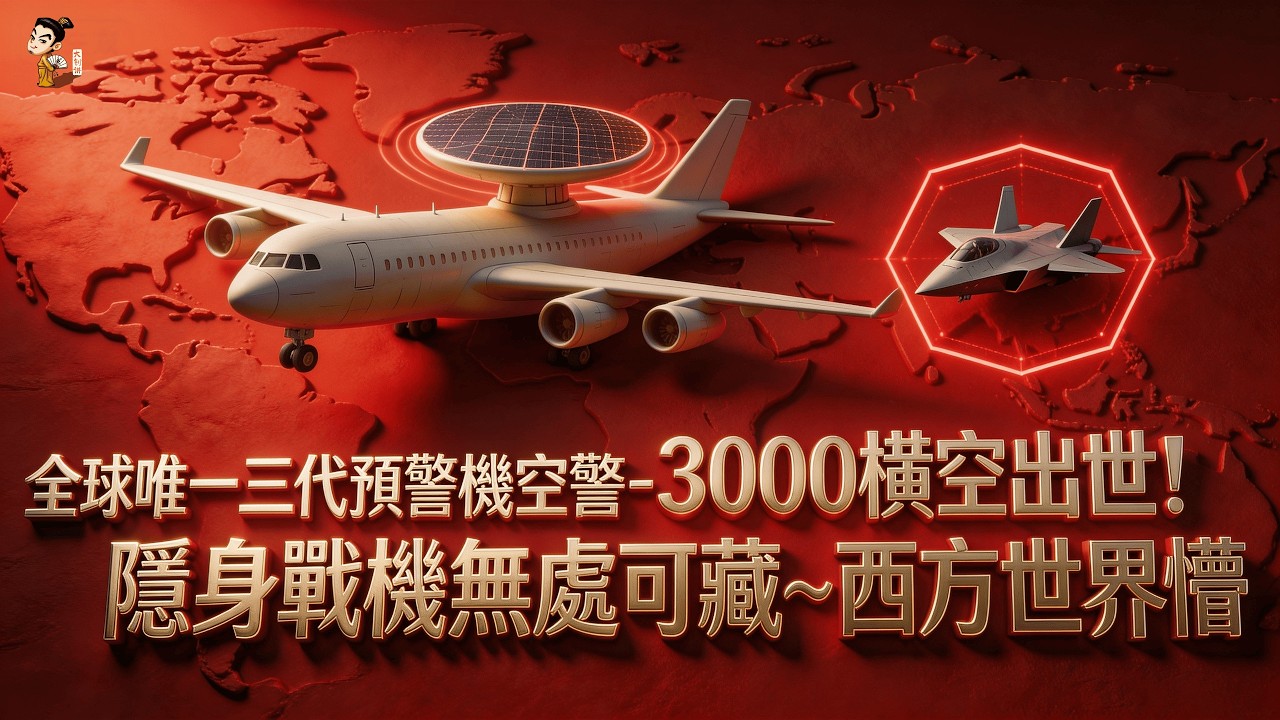 全球唯一三代預警機空警-3000橫空出世！隱身戰機無處可藏~西方世界懵#空警-3000 #預警機 #中国崛起 #空戰 #中國軍工 #E7预警机
