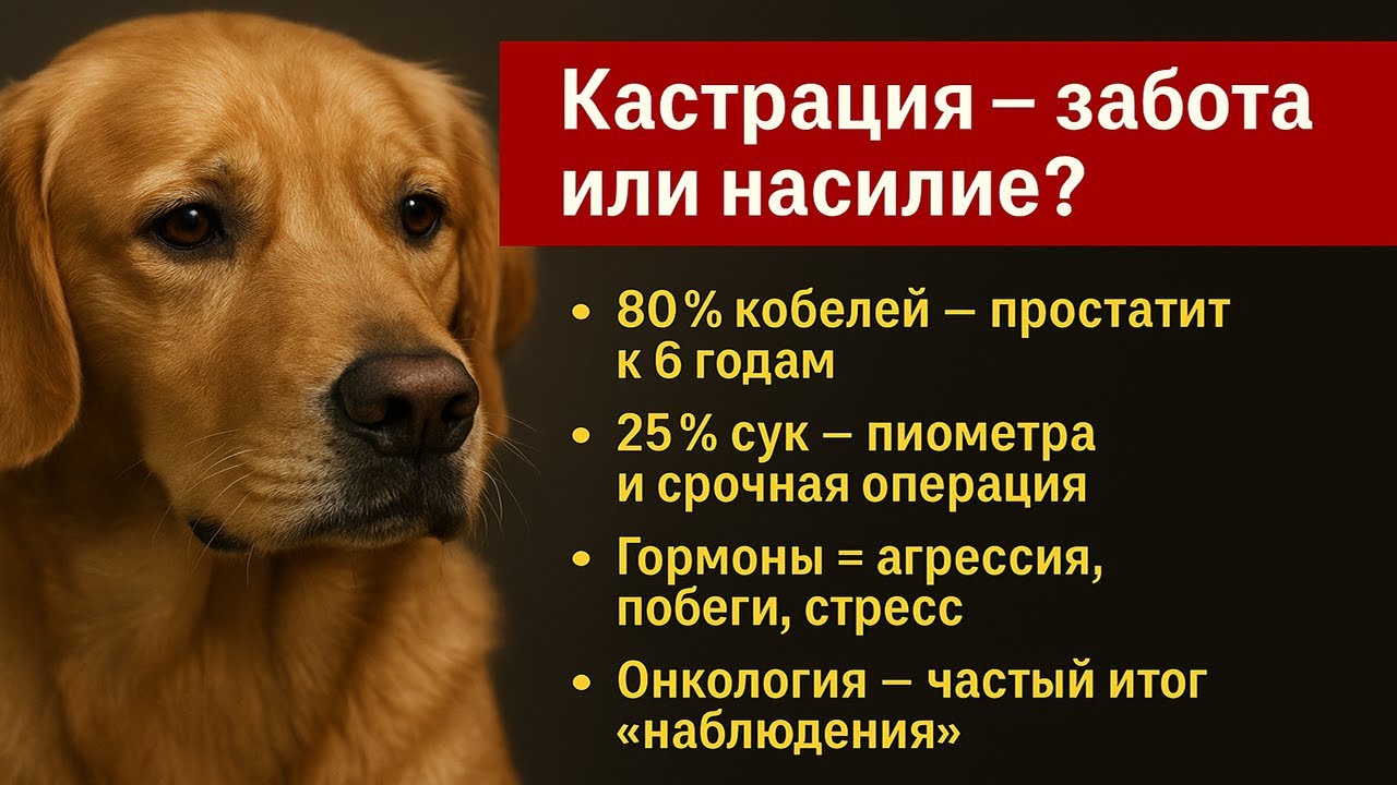 Кастрация собак: выбор сегодня или пиометра, онкология, гормональные и поведенческие сбои завтра?