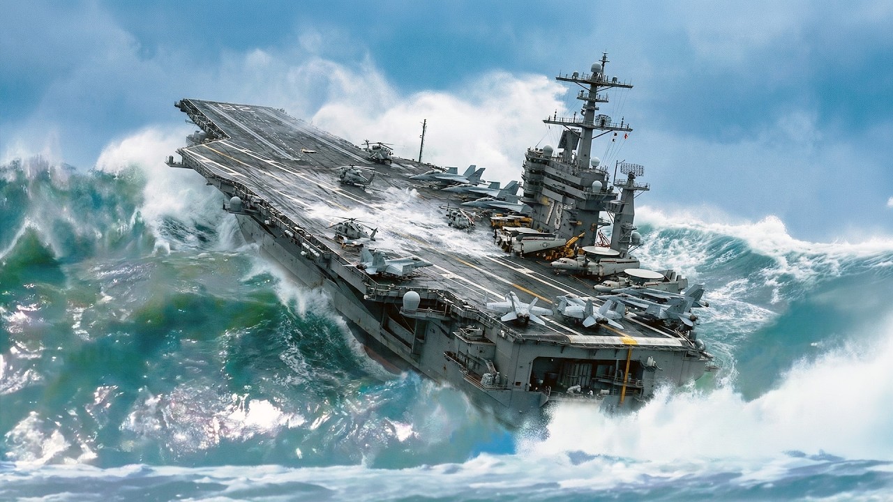 You WON'T BELIEVE What Happens When Giant Waves HIT a $13 Billion Aircraft Carrier