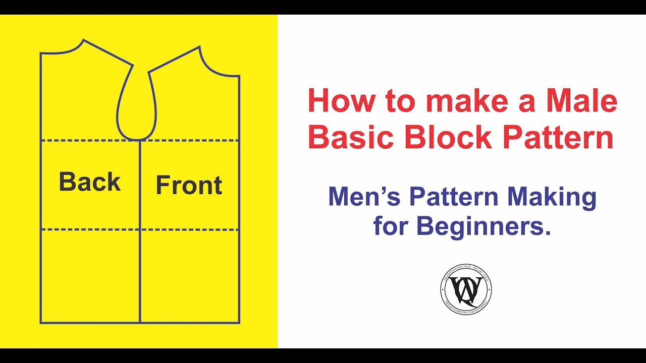How to draft a Male Basic Block? Men's Pattern Making. Fashion Design Tutorial for beginners Size 40