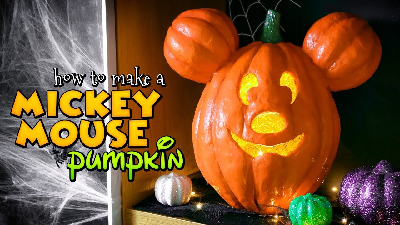 Mickey Mouse Pumpkin Jack o Lantern | DIY Disney Halloween Decor and Props