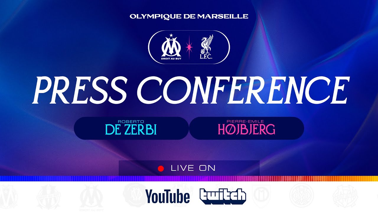 🎙️ Suivez la conférence de presse de Roberto De Zerbi et Pierre-Emile Højbjerg avant #OMLFC