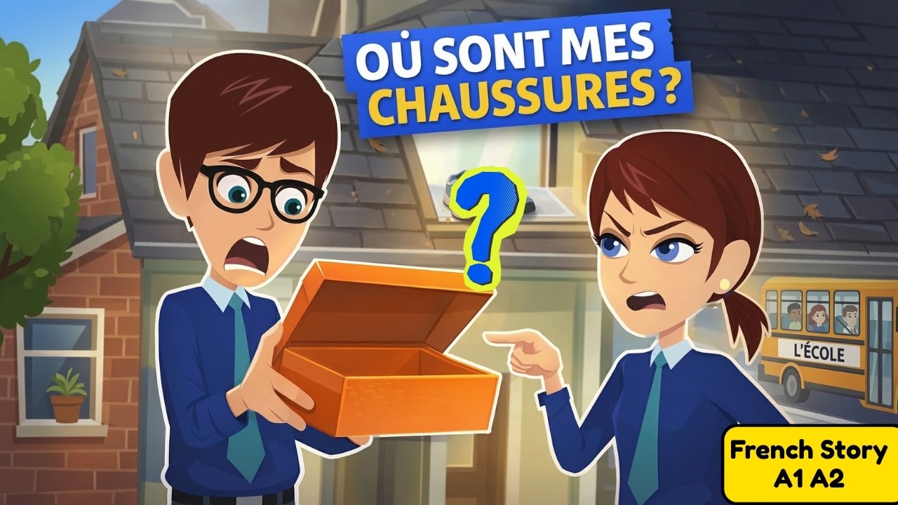 French Story – Le Mystère des chaussures | Learn Daily Vocabulary | French Conversation Practice