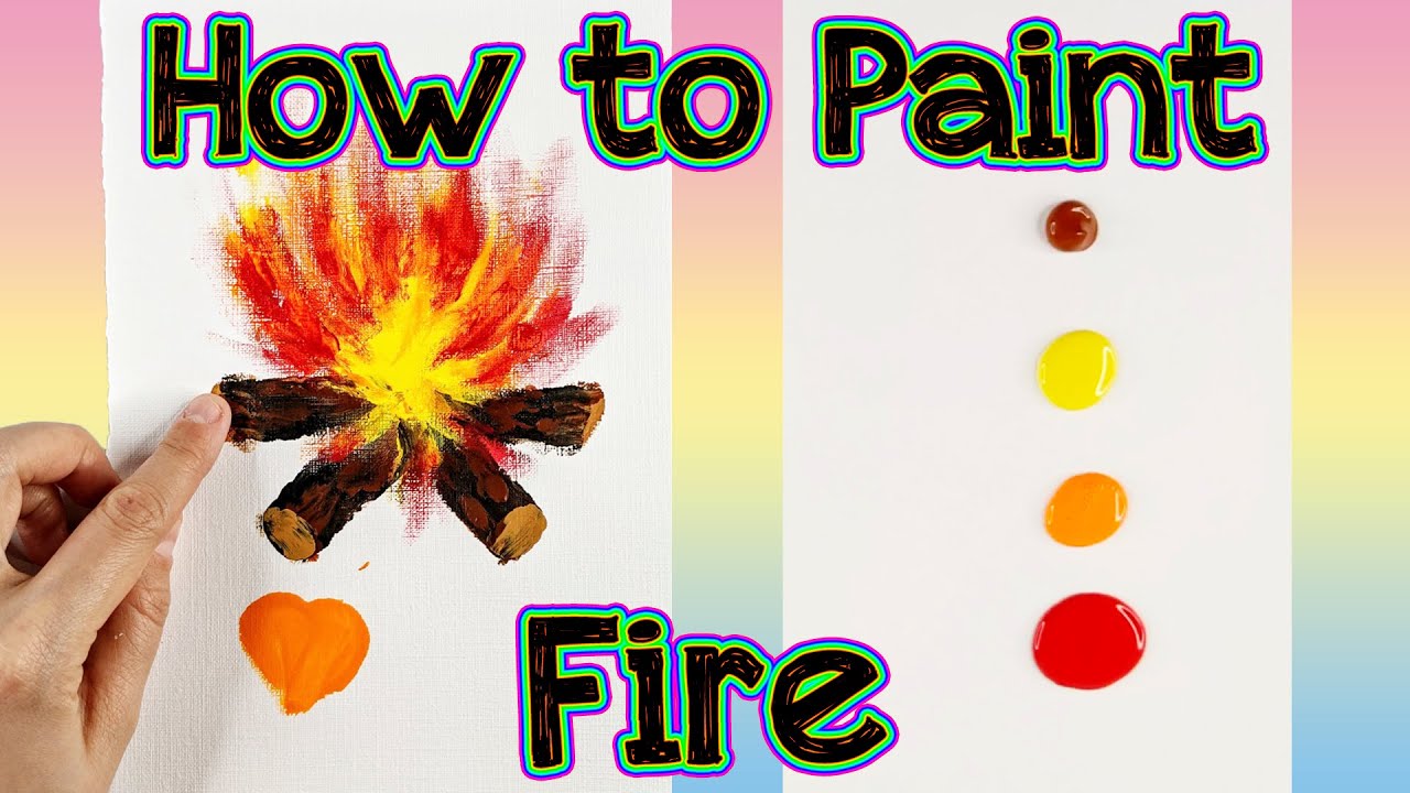 How to FINGER PAINT FIRE step by step easy for kids