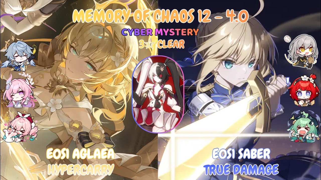 Memory of Chaos 12 - v4.0 | E0S1 Aglaea Hypercarry & E0S1 Saber True Damage | Honkai Star Rail