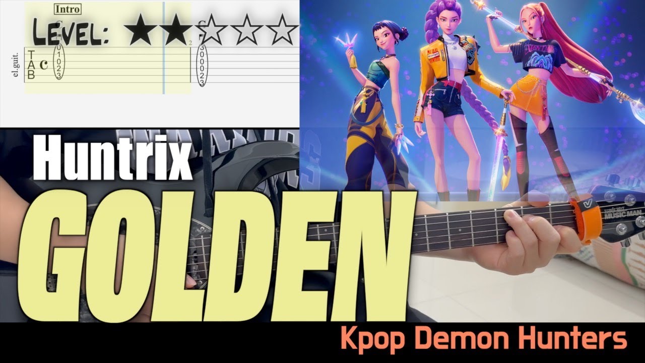 Huntrix - 『GOLDEN』 (Kpop Demon Hunters) | guitar cover(with TAB)
