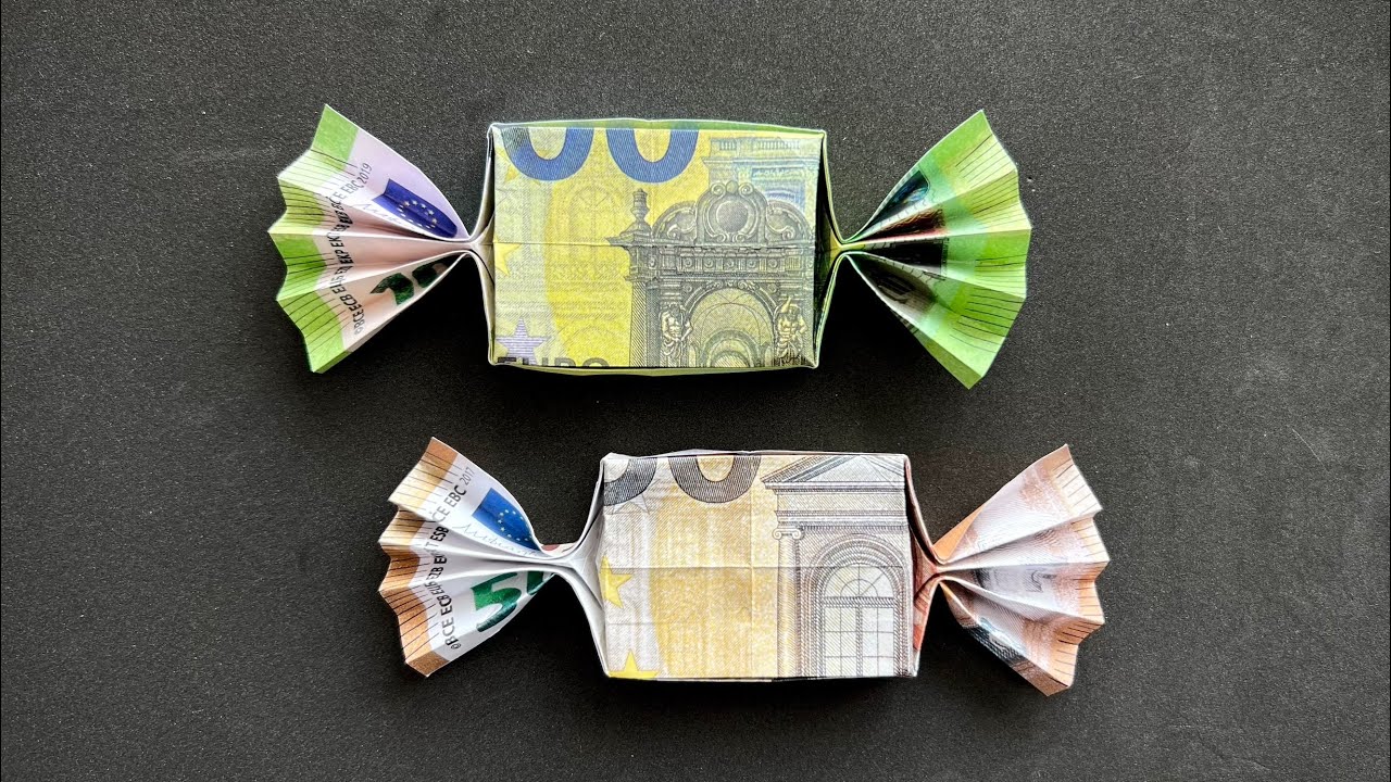 Geldscheine falten für Geldgeschenke 🍬 Bonbon 🍬 einfach Geld falten zum Geburtstag & Hochzeit
