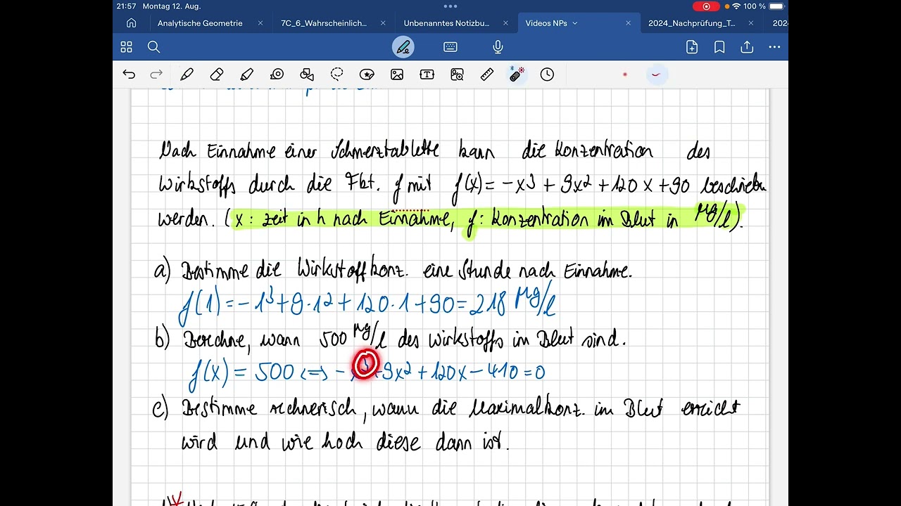 Differentialrechnung im Sachzusammenhang