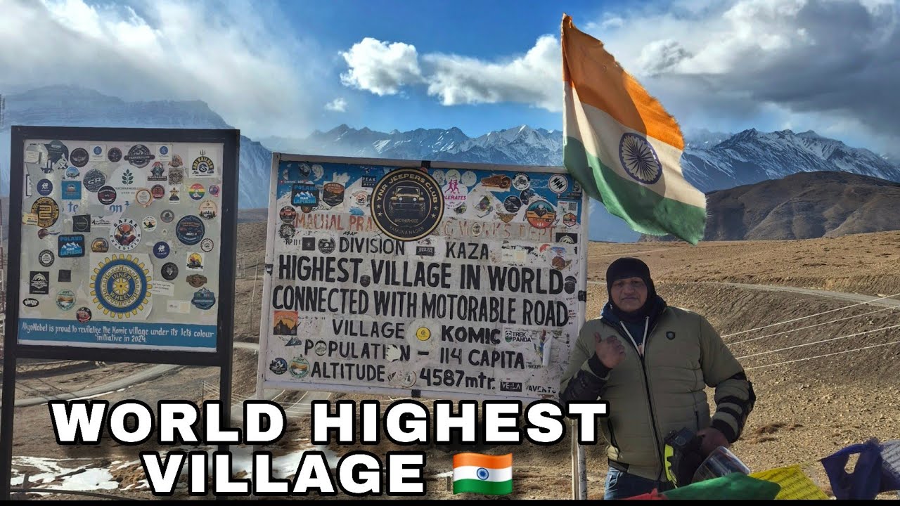 WORLD’S HIGHEST MOTORIZABLE VILLAGE 🇮🇳  4587m KOMIC | Spiti Valley Bike Ride #deepmotorush Ep-10