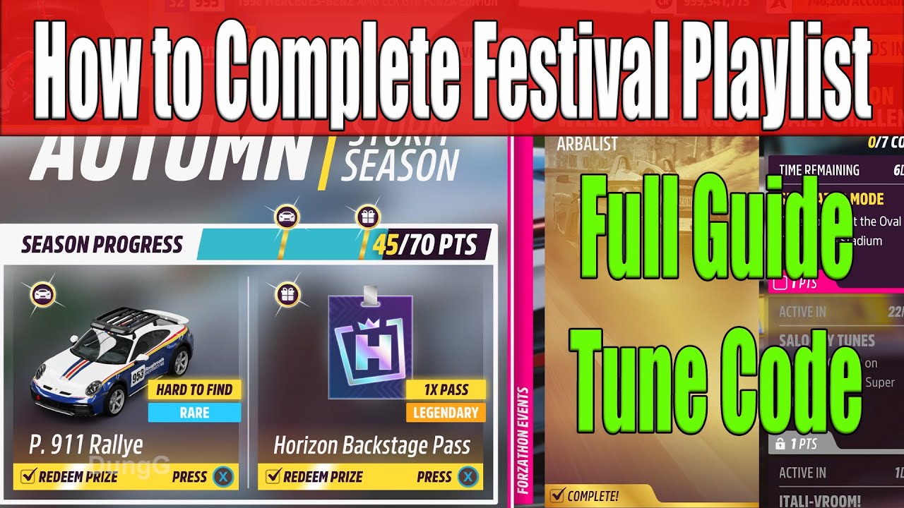 Forza Horizon 5 How to Complete Festival Playlist Autumn Season Series 52 Full Guide, Tune Code