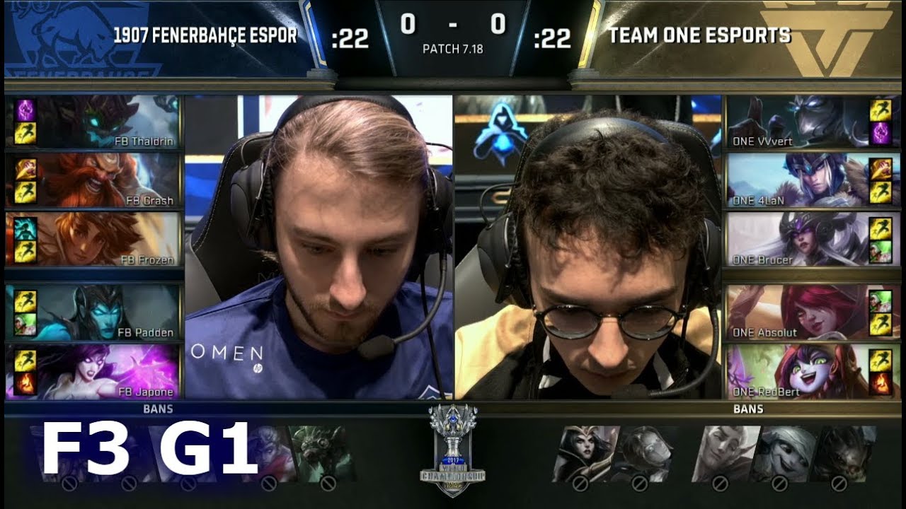 1907 Fenerbah&ccedil;e vs Team oNe eSports | Game 1 Finals of Play-in Stage S7 LoL Worlds 2017 | FB vs ONE