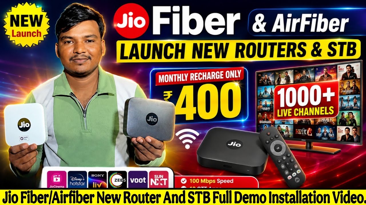 Jio Fiber/AirFiber Launches New Router and Set-Top Box Plan: Only 400/month #jio #wifi #newvideo