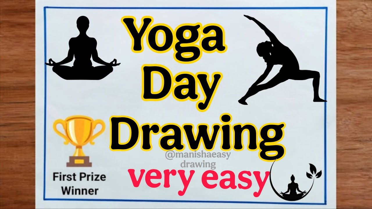 Yoga Day Drawing / International Yoga Day Drawing / Yoga Day Poster Drawing / Yoga Day Drawing Easy