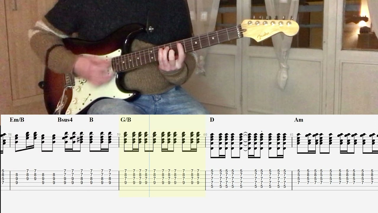Simply Red - Stars GUITAR COVER + PLAY ALONG TAB + SCORE