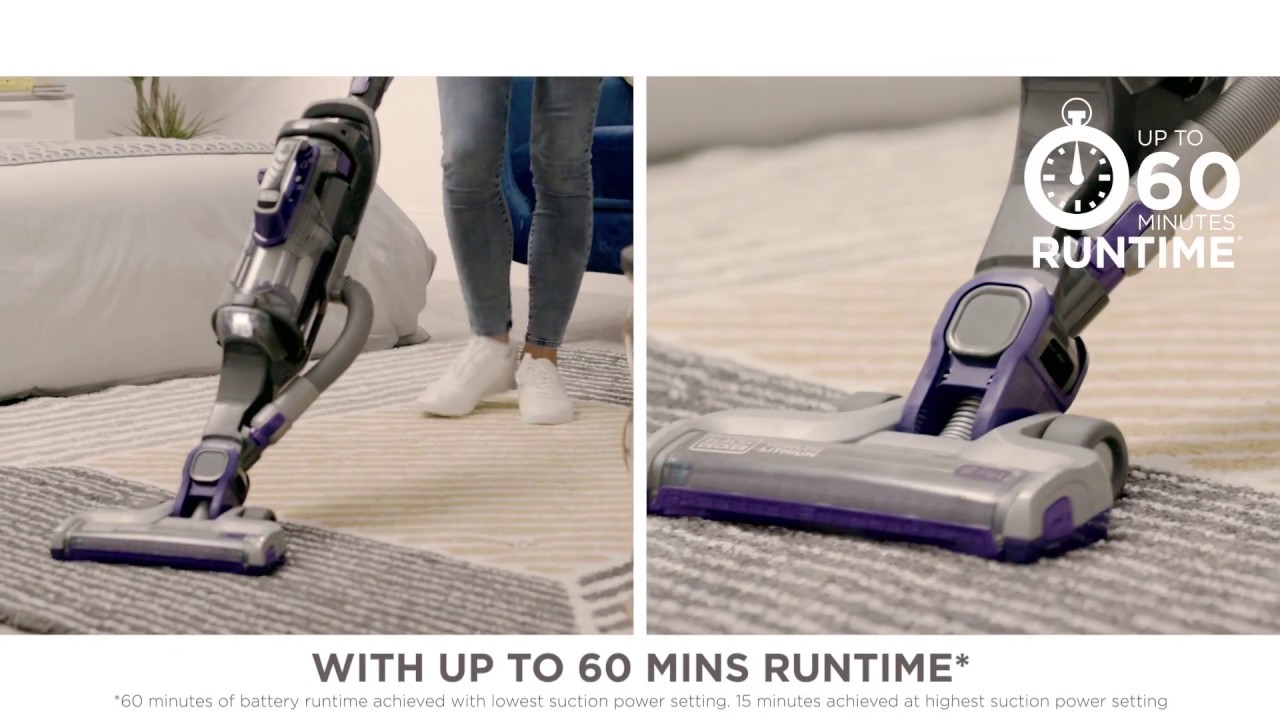Black & Decker CUA525BHP-GB 2-in-1 Cordless Multi Power Pet Vacuum Cleaner - Grey/Purple