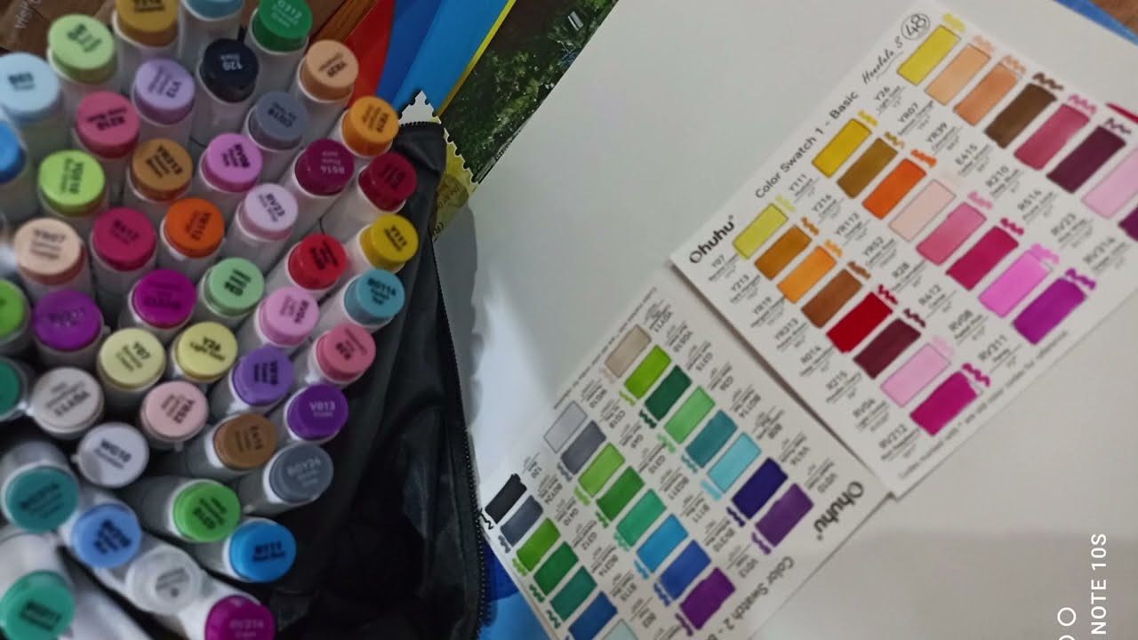 The BEST Marker ASMR Ever? 48 Ohuhu Honolulu S Swatching | Alcohol Markers | Soft Chisel & Fine Tip