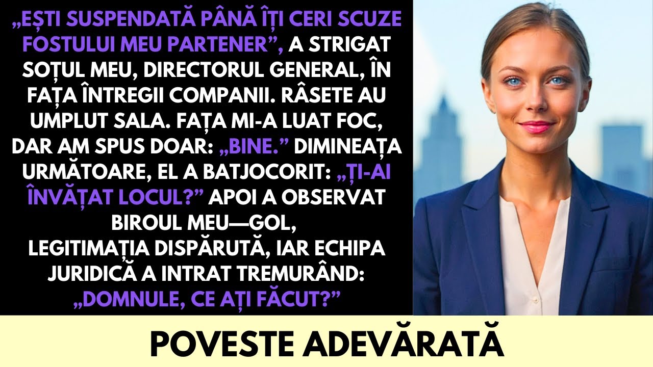 Soțul Meu CEO M-a Suspendat În Fața Tuturor—Dimineața Dețineam Deja Compania Lui