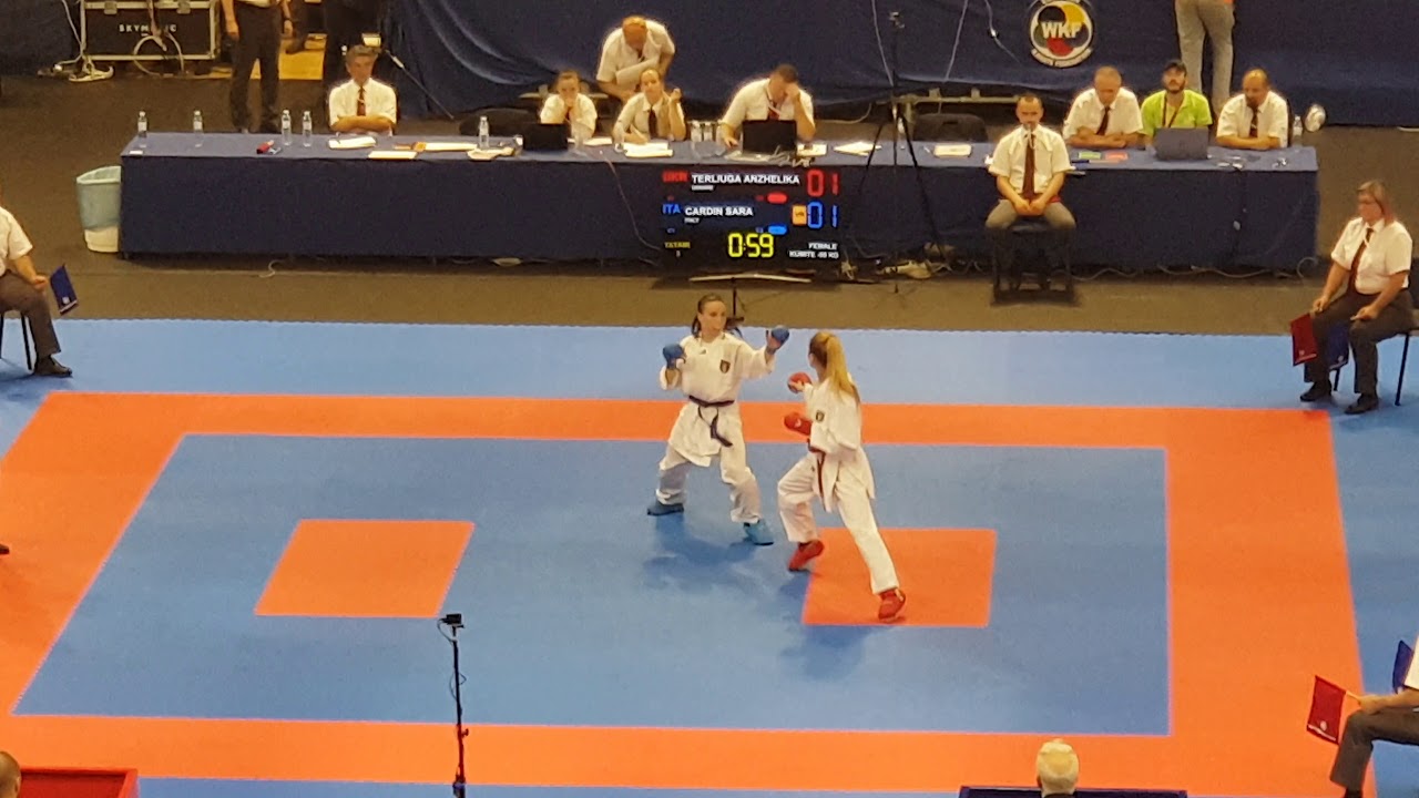 CARDIN SARA vs TERLIUGA ANZHELIKA  53rd EKF Senior Championships - Female Kumite -55 Kg