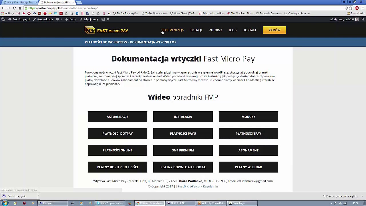 Moduły wtyczki Fast Micro Pay - Licencja i Usługi płatności na WordPress