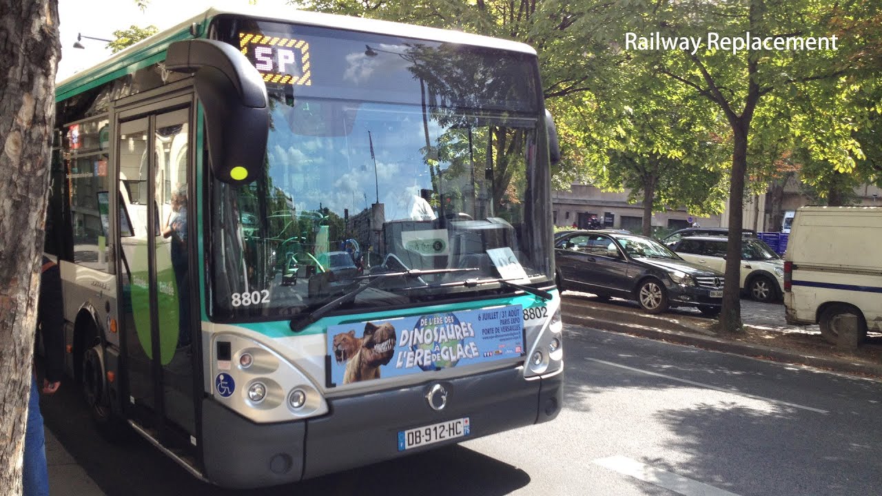 Paris Bus RATP Irisbus Citelis 12 on Railway Replacement bus service Bir-Hakeim-Trocadéro