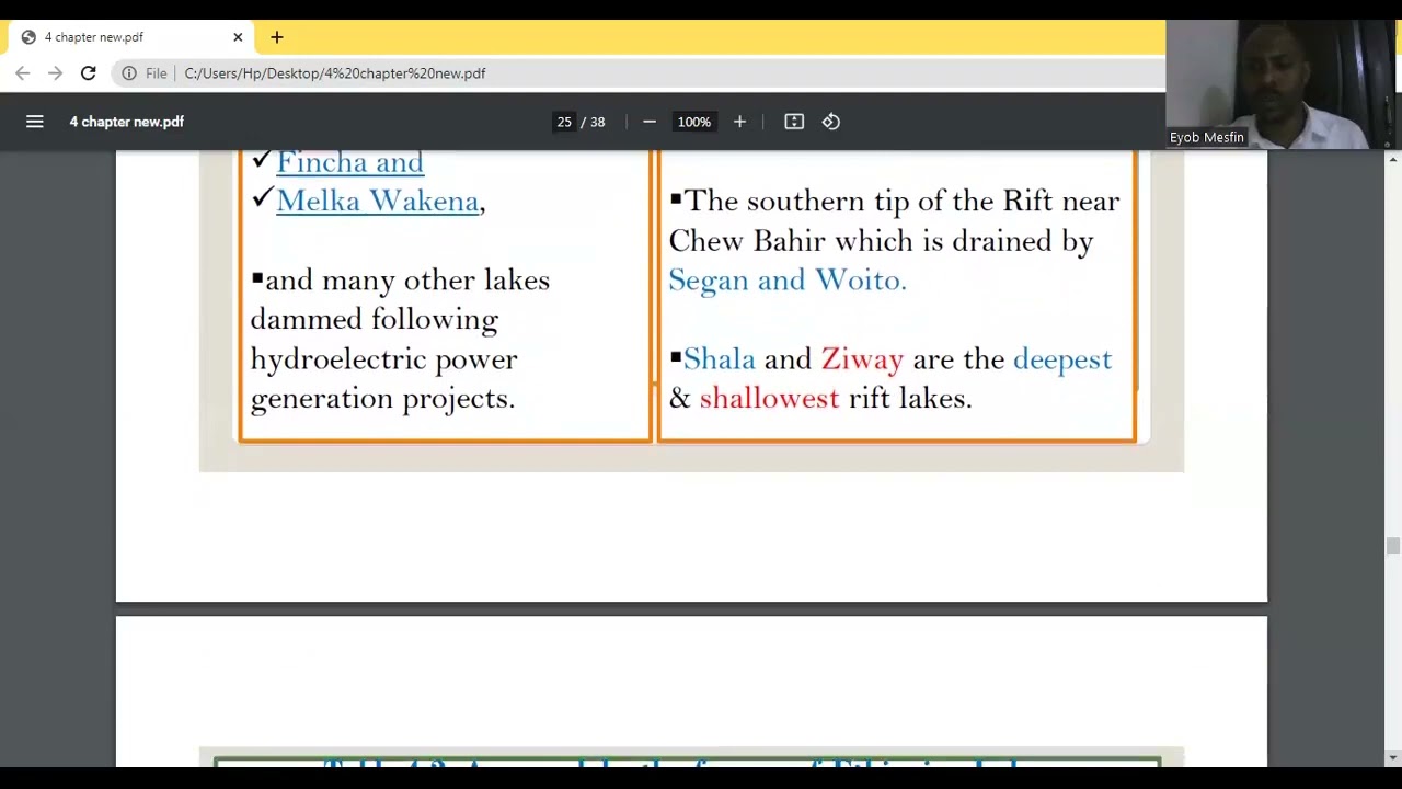 Drainage Systems of Ethiopia & the Horn (CHAPTER  4 : Lesson(2)two ...End