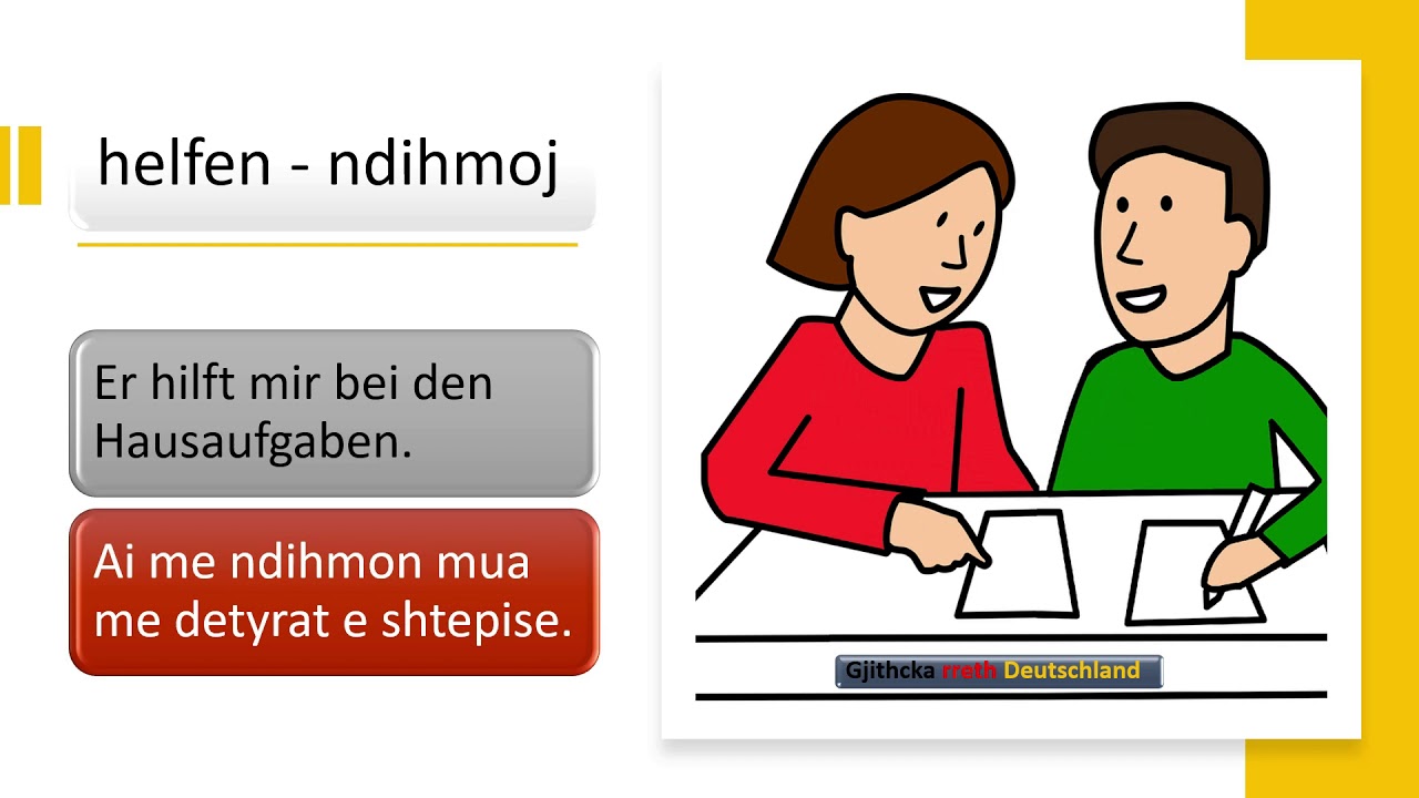 Gjermanisht Shqip Perkthim /Leksion 1 /10 foljet me te rendesishme me shembuj dhe zgjedhim /