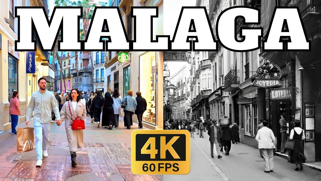 Malaga Calle Nueva 🇪🇦Spain Life in Past & Present | Exploring Shopping street | City Walking Tour 4K