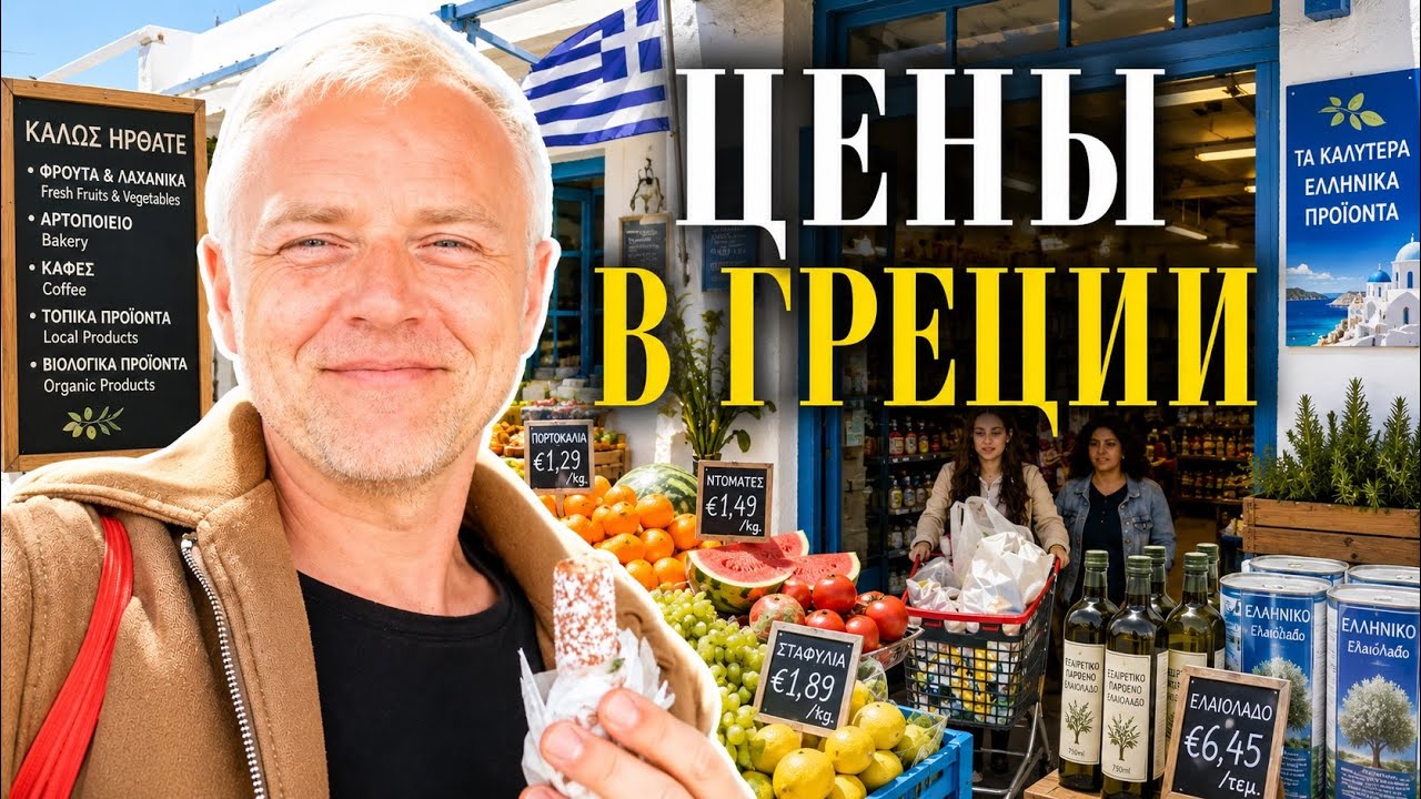 Что почём в самом обычном магазине в Греции. Сравниваем цены. Необычные продукты.