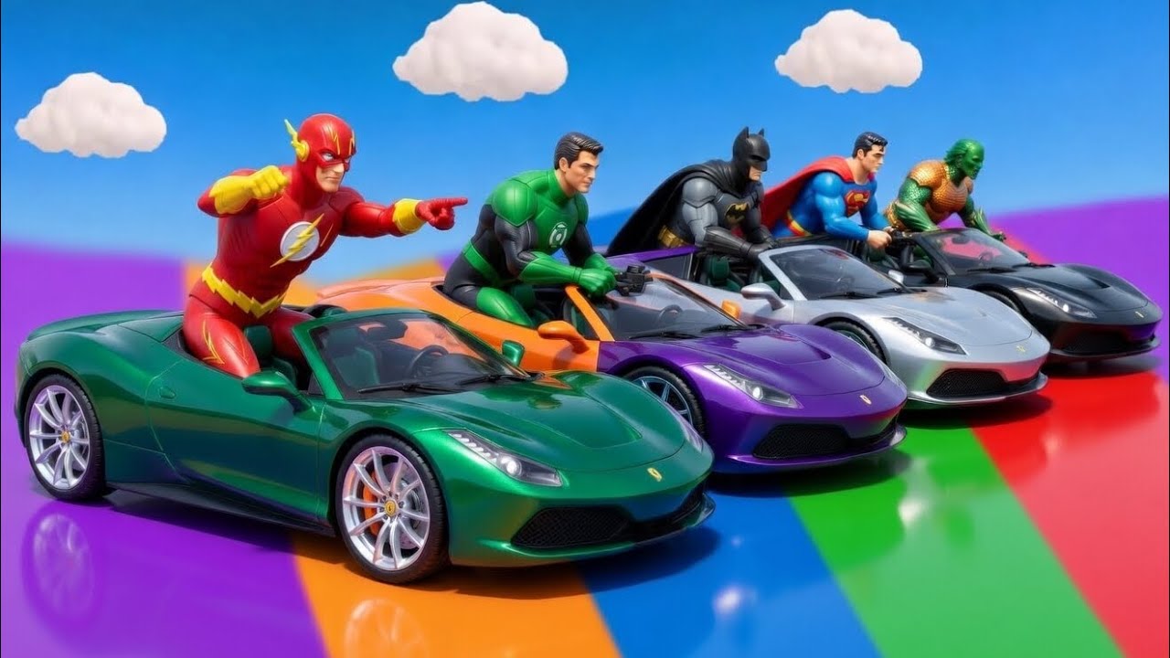 Rainbow SUPER Car Race! 🌈🚗Crazy heroes, colorful cars, speed and surprises!😲