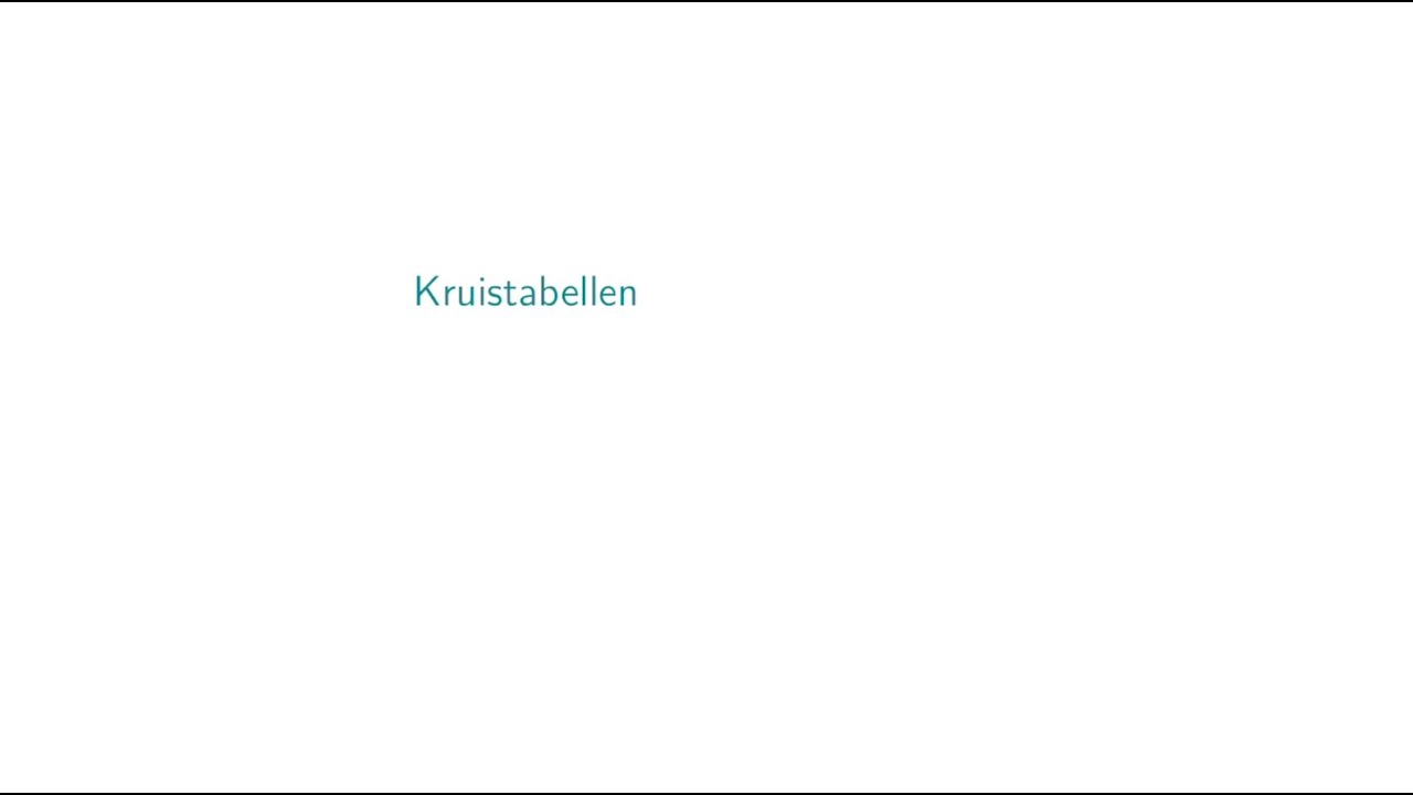 Kruistabellen – deel 1