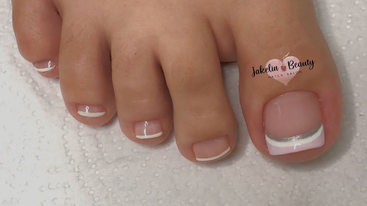 COMO HACER EL FRANCÉS EN LAS UÑAS DE LOS PIES 👣💖