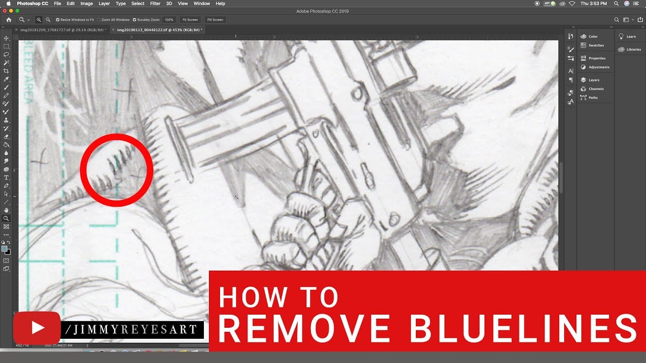 INKING COMICS - HOW TO REMOVE BLUE-LINE/NON-PHOTO BLUE