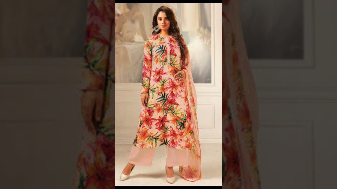 printed silk suit designing ideas