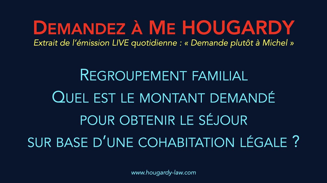 Quel montant pour obtenir le séjour sur base d'une cohabitation légale ?
