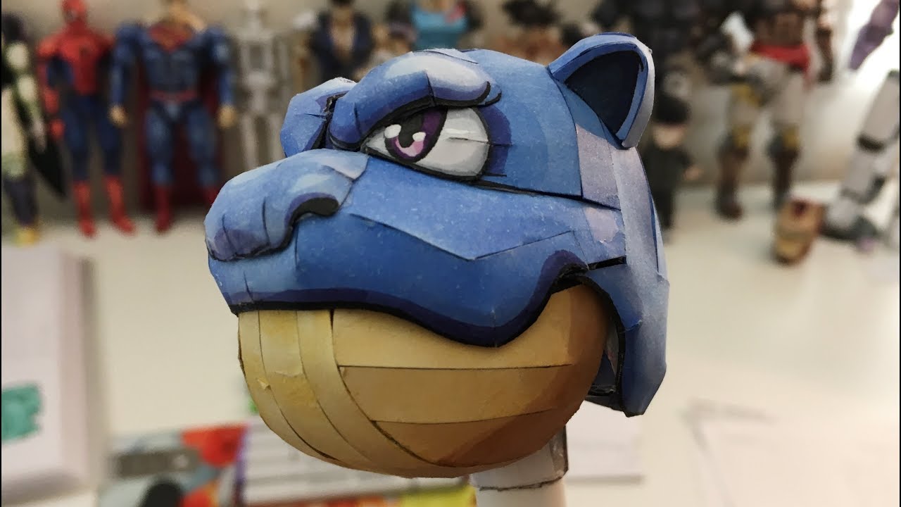 BLASTOISE! Making a Pokemon Head with PAPER