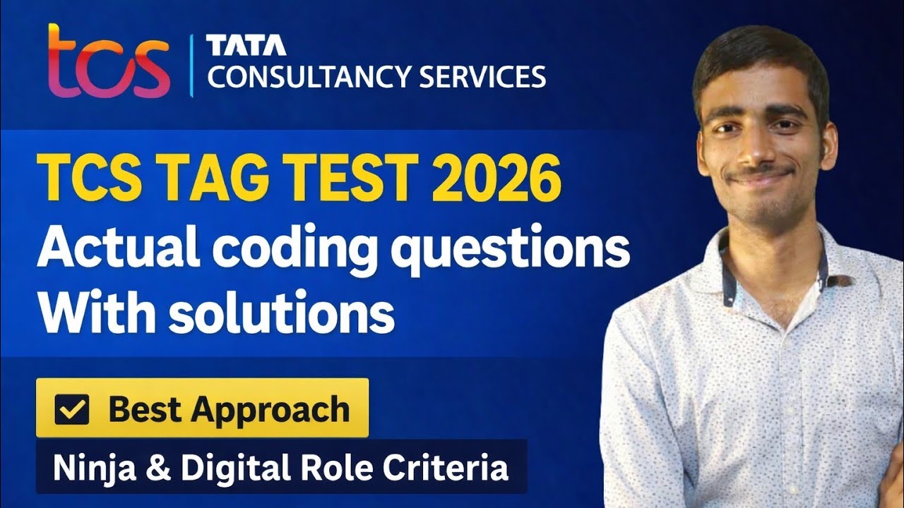 TCS TAG Test 2026 Actual Coding Questions | Best Approach | Ninja & Digital Role