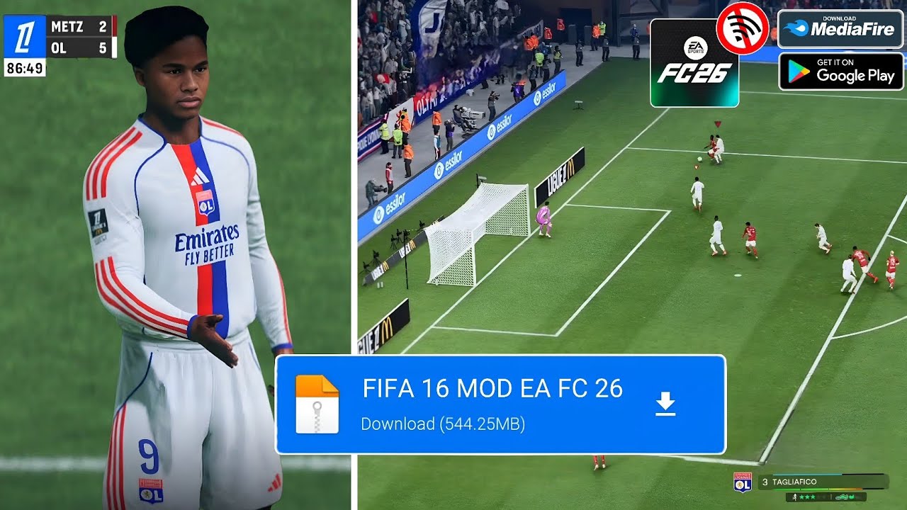 Обновление! FIFA 16 MOD FC 26 Android Offline | Режим карьеры: Полные лица и комплекты формы. Нов...