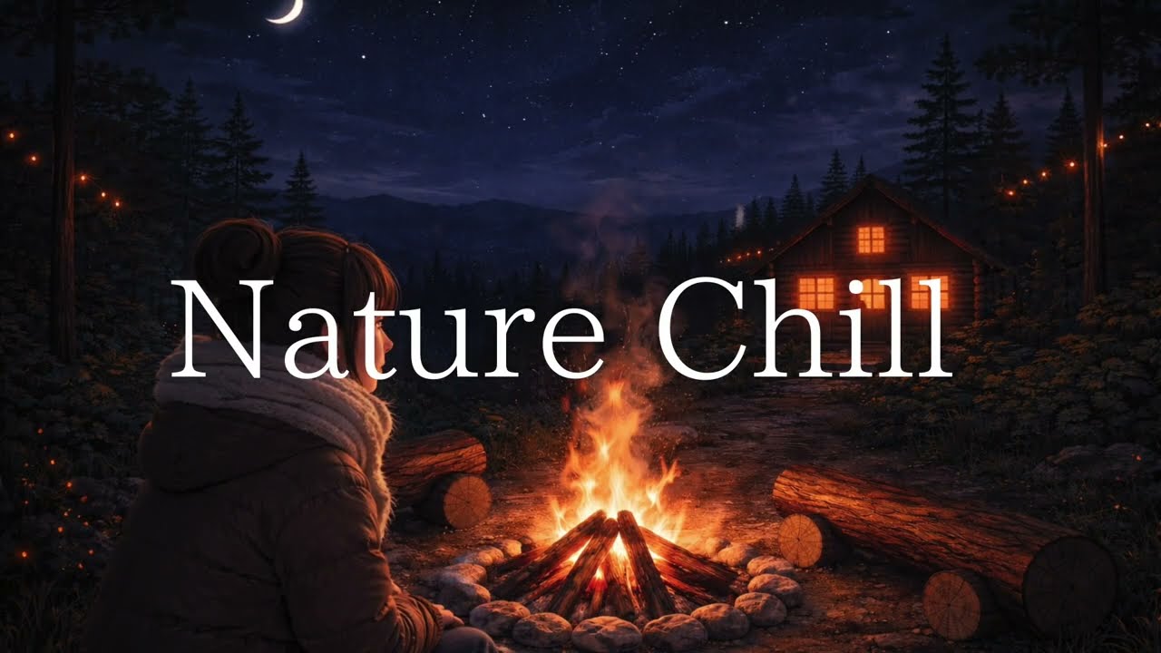 【作業用BGM】深夜の焚き火と山の静けさ｜Midnight Nature Chill｜安心できるLo-fi